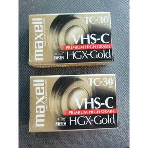 Lot of 2 New Sealed Maxwell VHS-C TC-30 HGX-Gold Premium High Grade Video Tapes